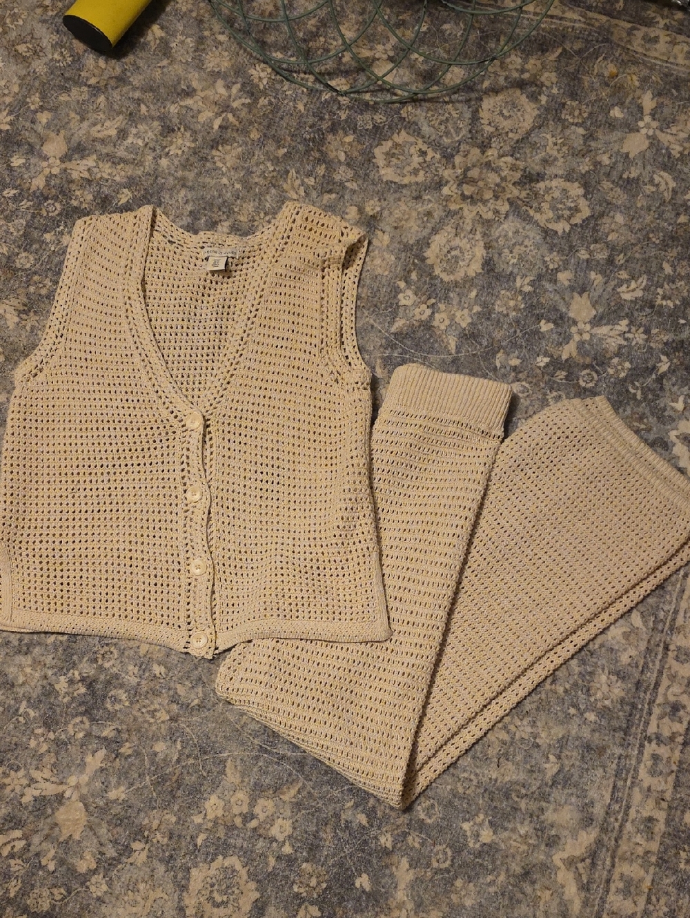 Sincerely Jules Cream Crochet Knit Vest